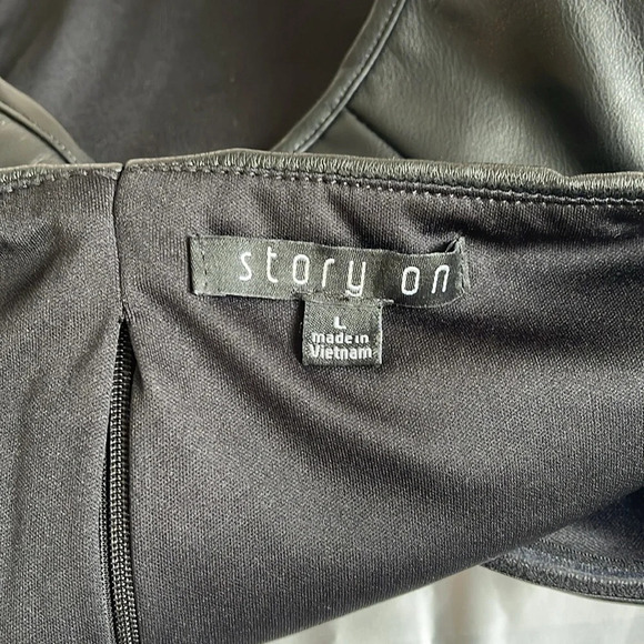 Story On Faux Leather Corset top in Black Size L - Picture 5 of 8